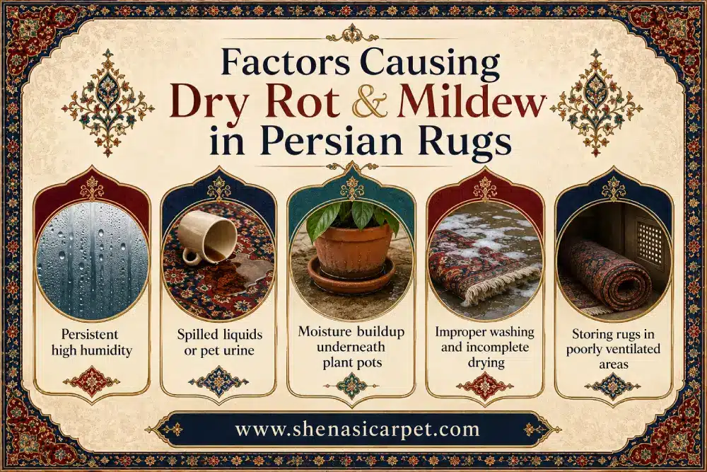 Factors Causing Dry Rot & Mildew in Persian Rugs
